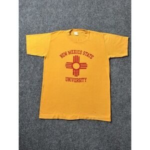 Mens T-Shirt New Mexico State University 1980 Yellow Graphic, Size S
